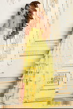 Tiered high-low formal dress with lace-up back