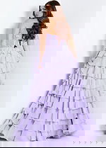 layered lace up back dress 44543