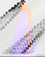 corset bodice high slit dress 44543