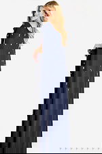 embellished fitted dress with back cape 44575