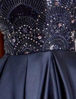 navy taffeta beaded fabric for style 44587