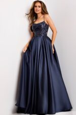 Model wearing Jovani dress 44587.