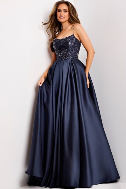Model wearing Jovani dress 44587.