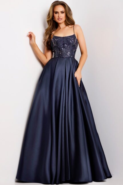 Model wearing Jovani dress 44587.