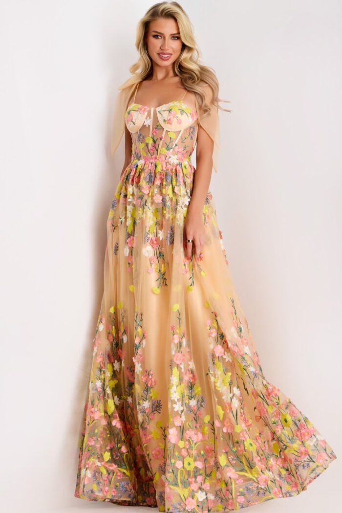 Model wearing Jovani dress 44596.