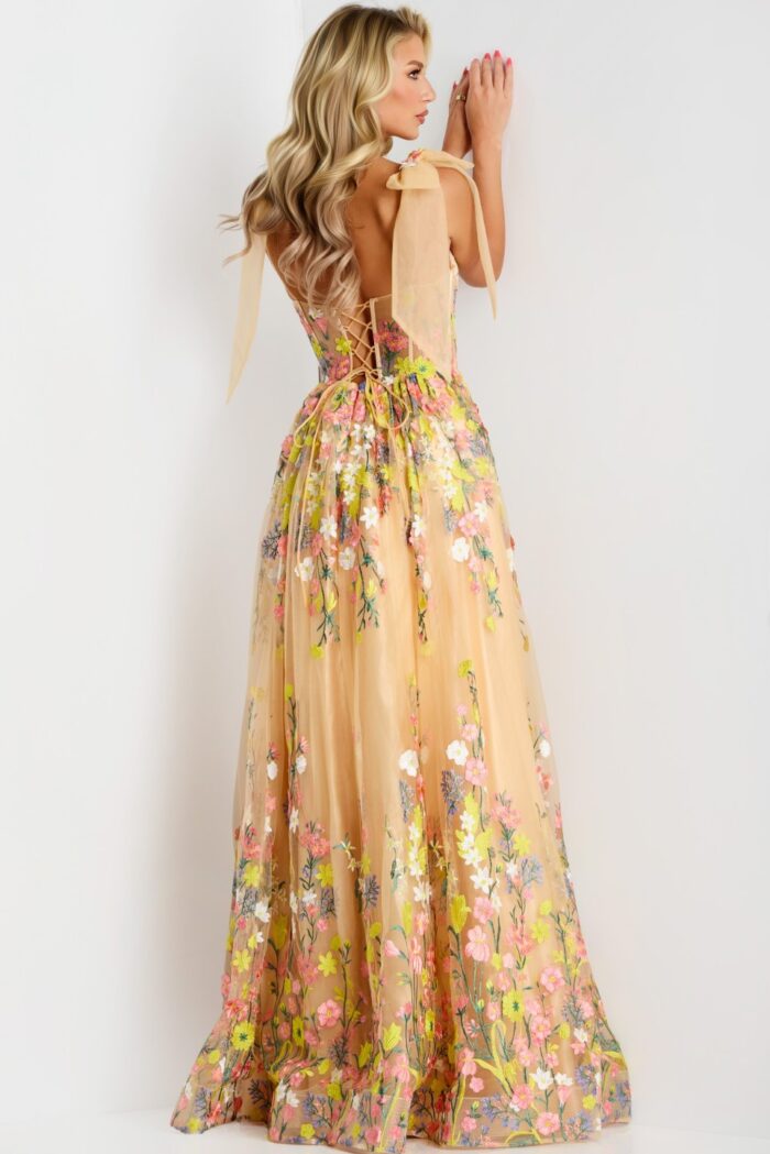 Model wearing Jovani dress 44596.