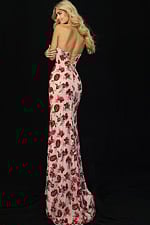 Strapless Floral Beaded Dress 44634 - Image 2