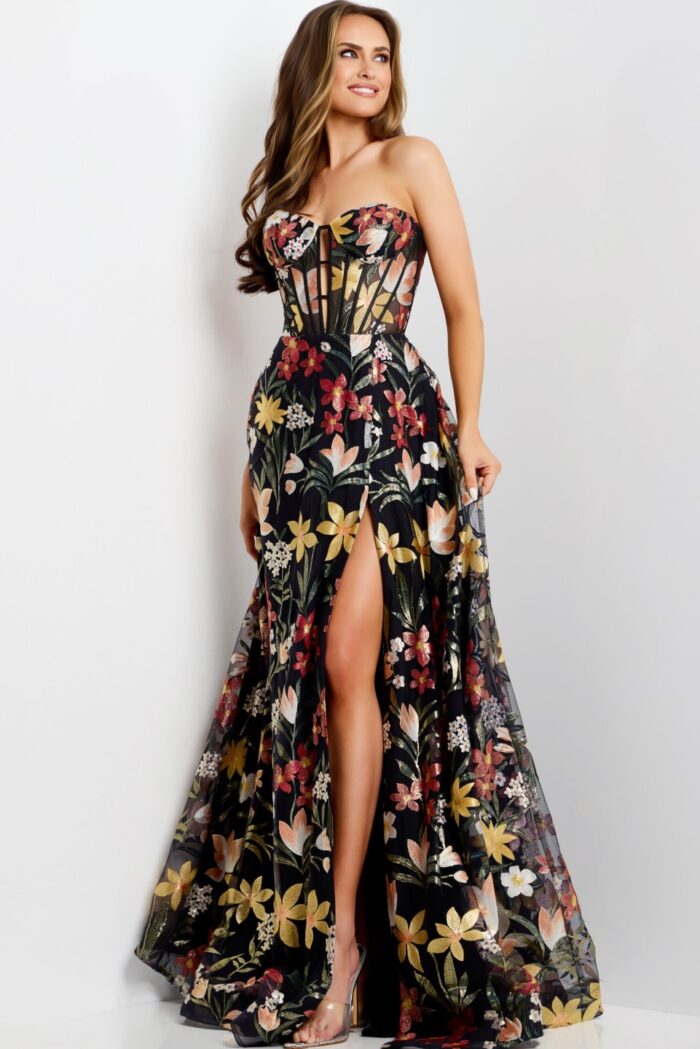 Model wearing Jovani dress 44660.
