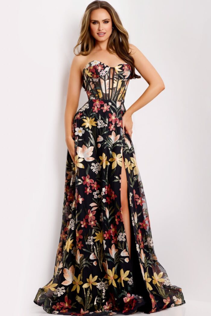 Model wearing Jovani dress 44660.