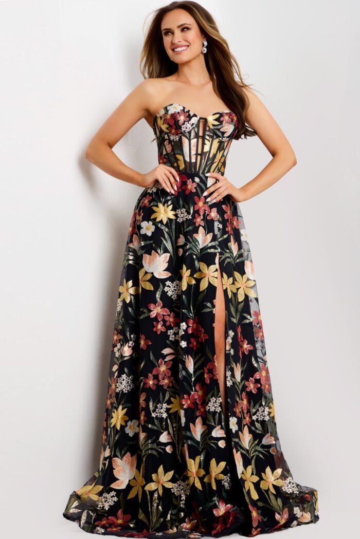 Model wearing Jovani dress 44660.
