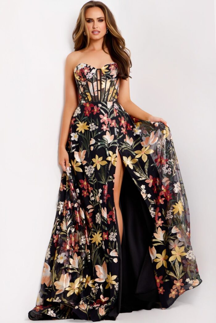 Model wearing Jovani dress 44660.