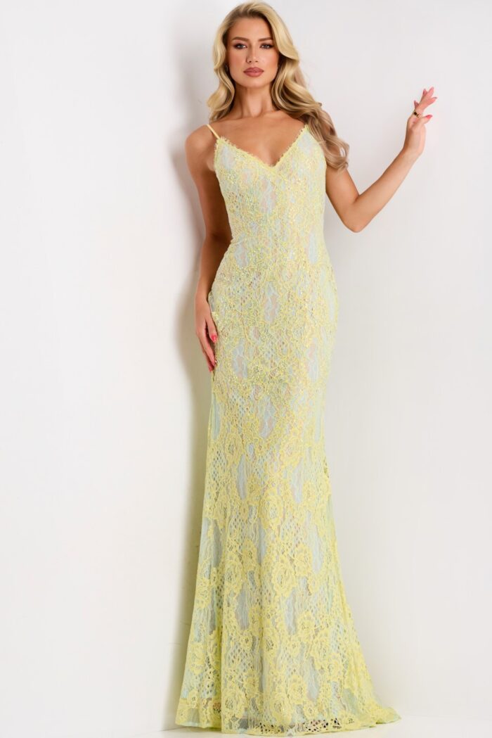 Model wearing Jovani dress 44668.