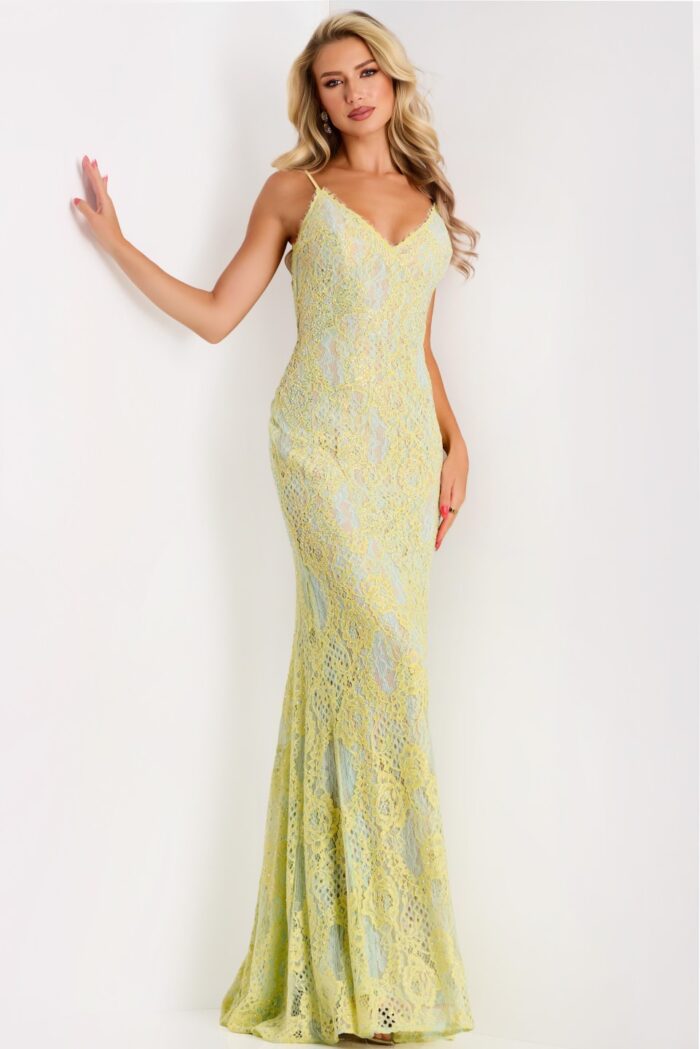 Model wearing Jovani dress 44668.
