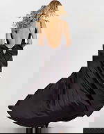 Plunge Gown with Open Back Bow and Slit 44675 - Image 7