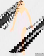 Plunge Gown with Open Back Bow and Slit 44675 - Image 5