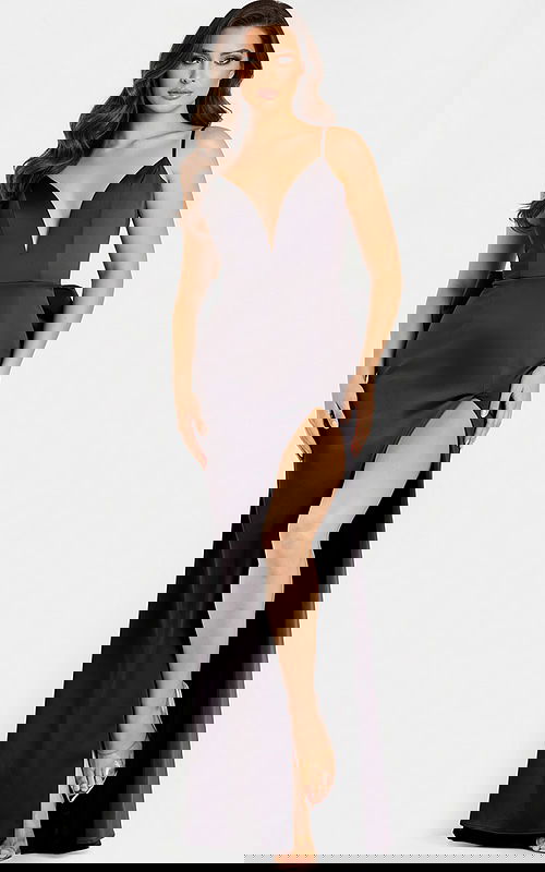 high slit black dress 44675