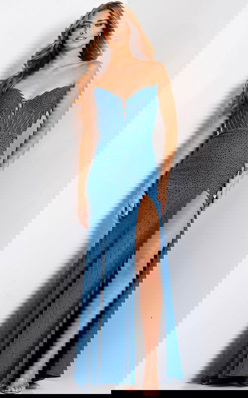 high slit embellished dress 44678