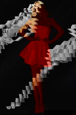 Strapless Satin Fit And Flare Dress 44721 - Image 3