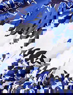 white and blue print fabric for style 44722