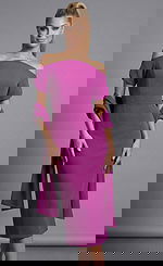 off the shoulder purple midi dress 44730