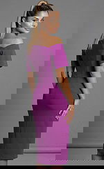 short sleeves simple fitted dress 44730