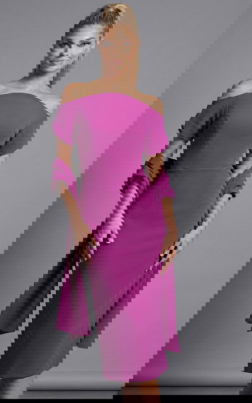 off the shoulder purple midi dress 44730