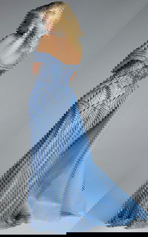 Model wearing Jovani dress 44843-1.