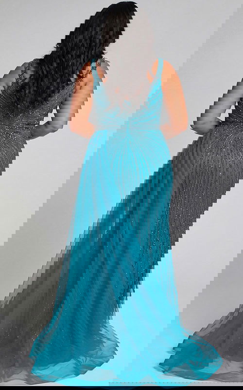 embellished teal dress 44846