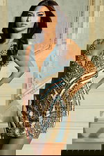 short beaded v neck dress 44893