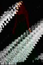 Strapless beaded gown with 3D floral appliqués