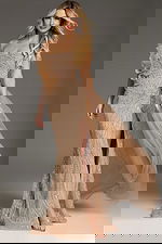 Strapless Sequin Gown With Ruffled Detail 45071