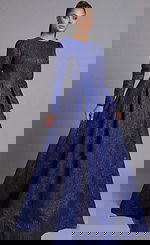 Front view of Jovani long sleeve modest formal dress