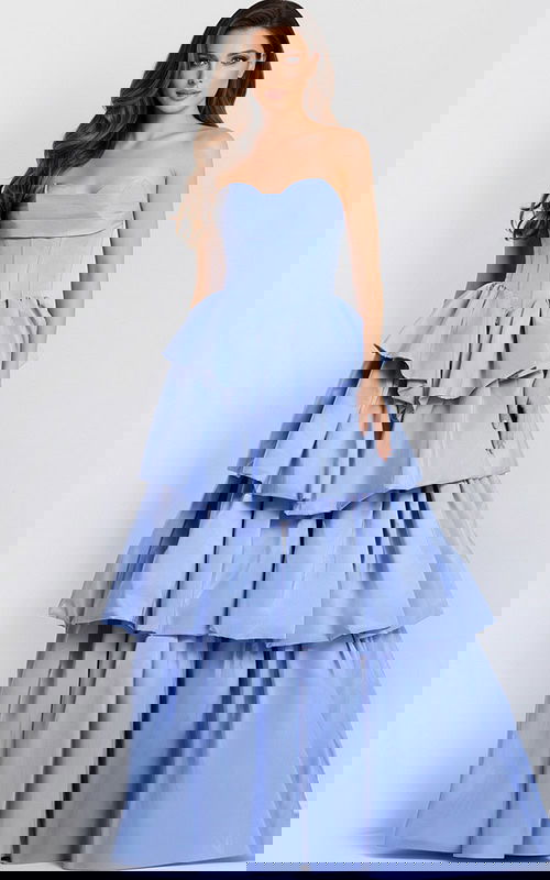 strapless blue a line dress 45111