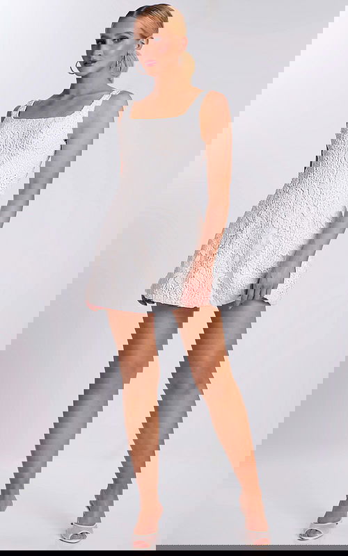 white lace short dress 45136