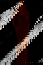 Beaded shimmer dress with wrapped detailing and form fitting silhouette