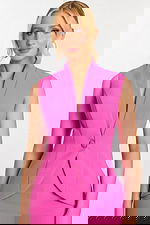 Modern Pink Sleeveless Pantsuit for Formal Events