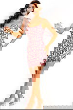 Sparkling fitted mini dress with scoop back Jovani 45195