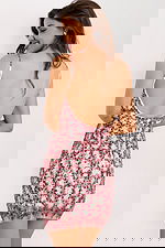 Short sequin cocktail dress with red and silver beadwork