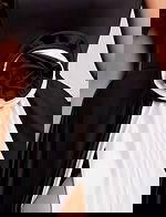 Elegant Strapless Gown with Floral Waist Accent 45209 - Image 6