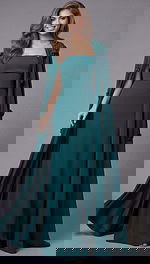 strapless simple dress with cape 45216