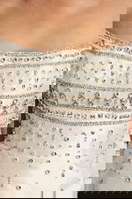 Elegant White Fit and Flare Dress with Beaded Details