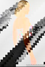 Back View of Strapless Embellished Floral Corset Top