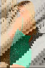 Sparkling Lilac Mini Dress With Cascading Sequin Straps 45254 - Image 2