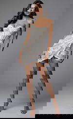 Strapless lace corset mini dress with sculpted silhouette