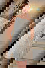 strapless fitted ivory dress 45260