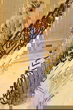 Lilac embellished dress with lace up back 45262