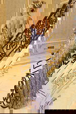 Lilac embellished dress with lace up back 45262