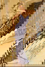 v neckline embellished fitted dress 45262