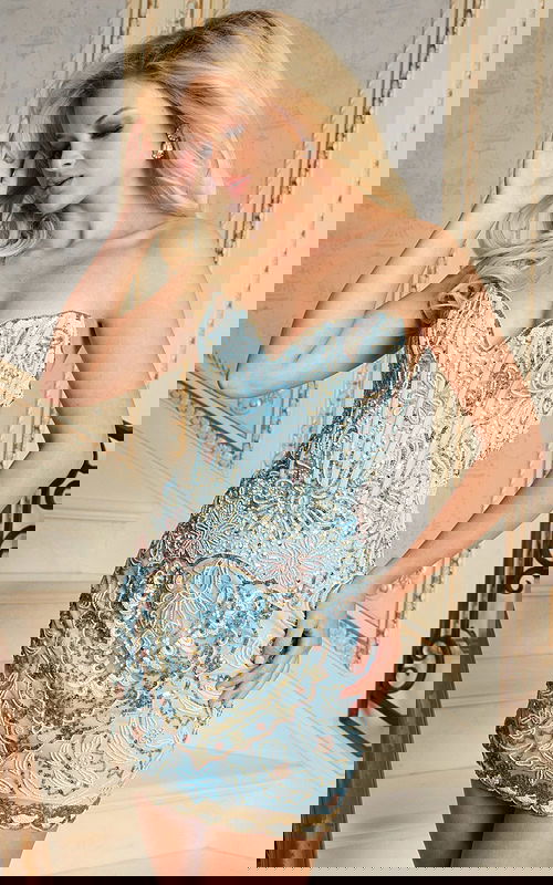 blue beaded dress 45266