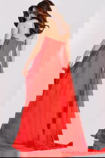 Flowy red evening gown with sweetheart neckline